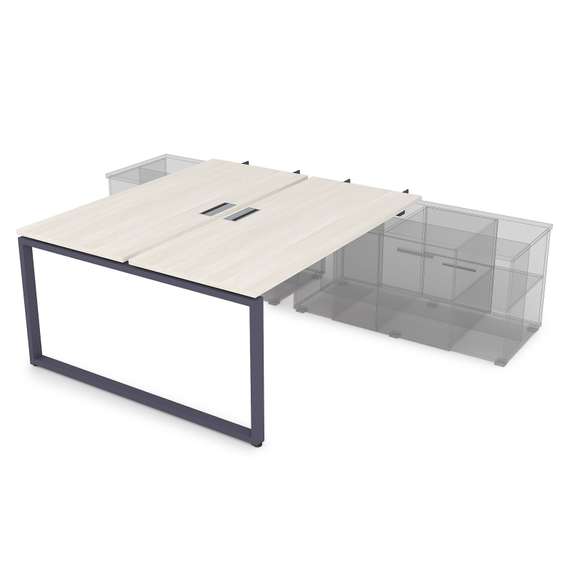 СПБН-О.979 Стол системы БЕНЧ, на 2 рабочих места, для крепления на тумбу,начальный (1400*1435*750)