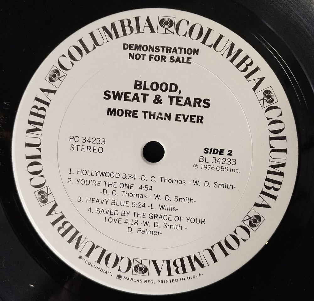 Винтажная виниловая пластинка LP Blood, Sweat and Tears More Than Ever (USA 1976) (Promo)