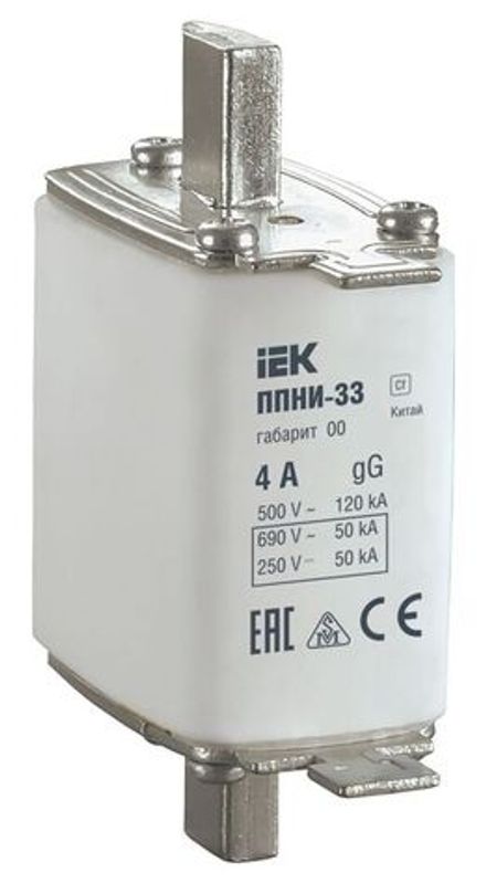 Вставка плавкая ППНИ-33 4А габарит 00 IEK DPP10-004
