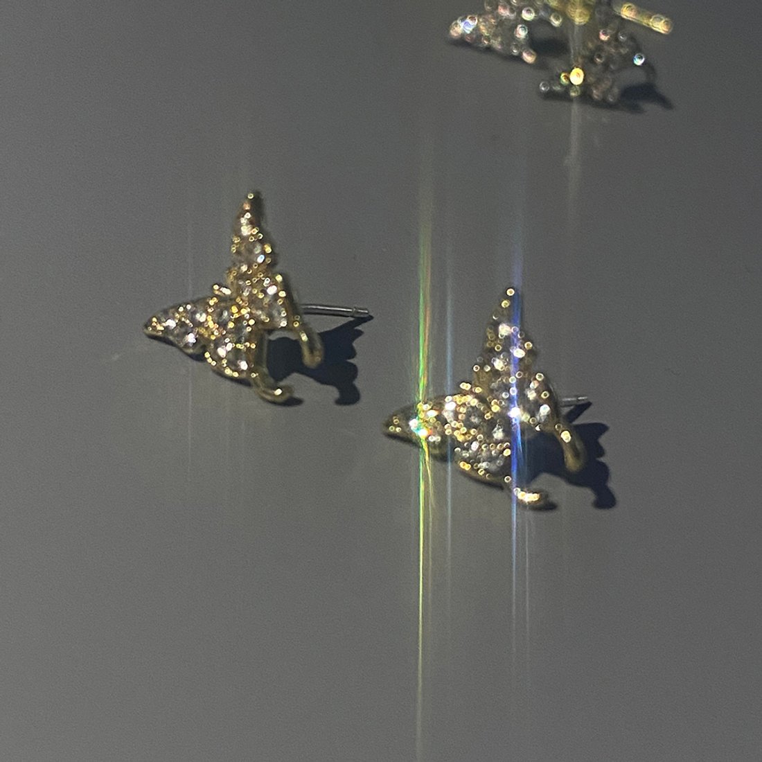 Серьги "Порхай", кристаллы, позолота