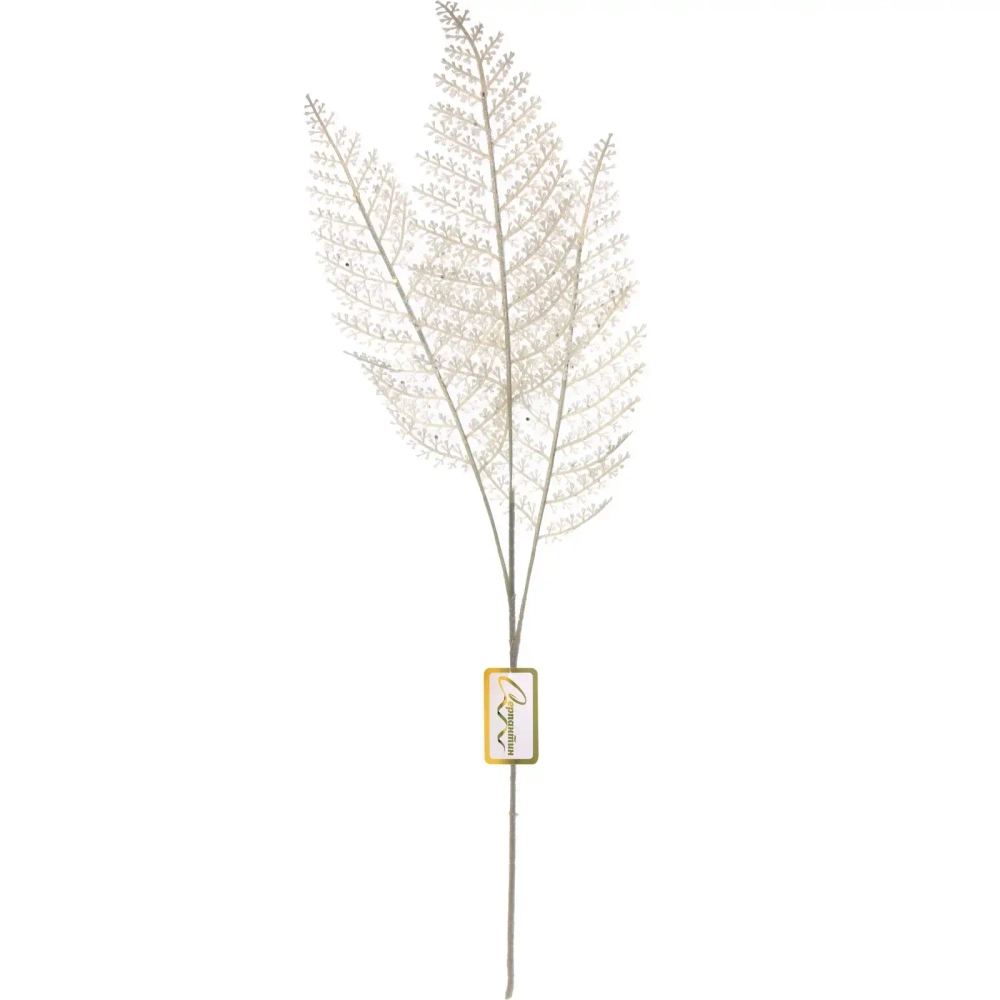Ветка декоративная «Сверкающий папоротник» 86 см, Белый