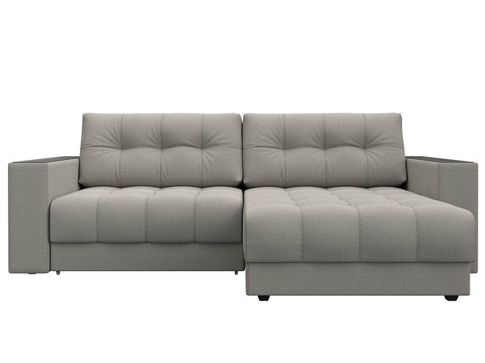 Диван угловой с декором Лига-049 НПБ, Амур 02 РОГОЖКА бежевый