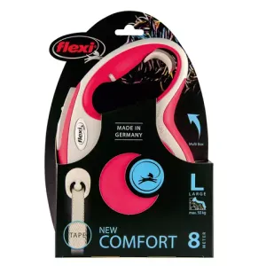 Рулетка flexi NEW LINE Comfort L (до 50 кг) лента 8 м серый/красный