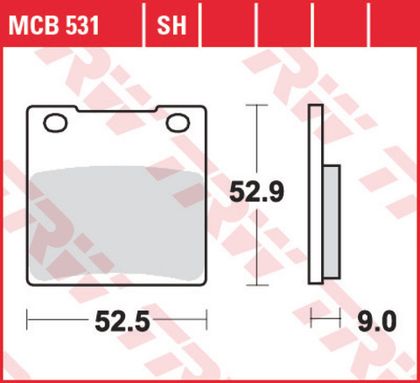 Колодки тормозные дисковые TRW MCB531SH