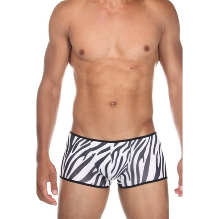 Мужские трусы боксеры белые с принтом "зебра" Cosmos Colors CP30_BW