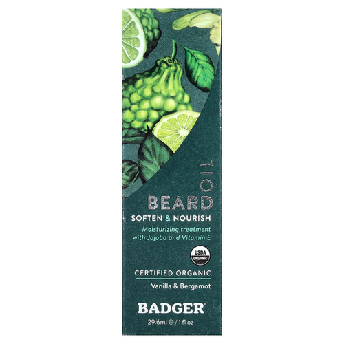 Badger, масло для бороды, ваниль и бергамот, 29,6 мл (1 жидк. унция)