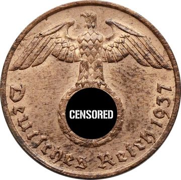 1 рейхспфенниг 1937 Германия (Третий рейх) "F"