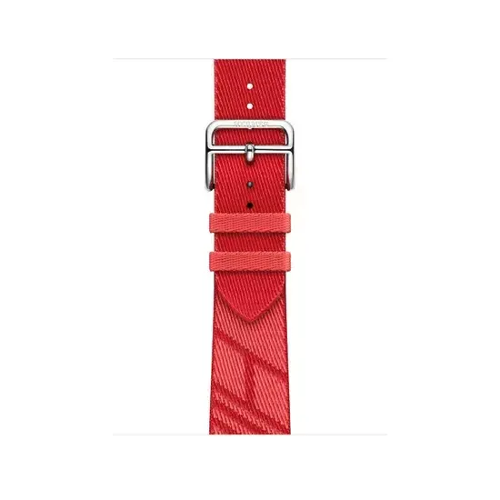 Apple Watch Hermès 41mm Silver Stainless Steel Case with Jumping Single Tour Rose Texas/Rouge Piment