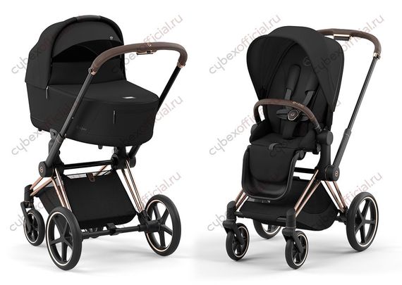 Детская коляска Cybex Priam IV 2 в 1 Sepia Black шасси Rosegold