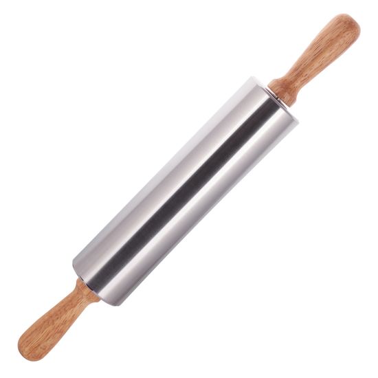 Скалка 33 см. из нержавеющей стали Kamille KM-7819 для раскатки теста и мастики