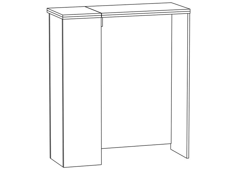 Стойка администратора угловая прямая с дверью СтА-02-07