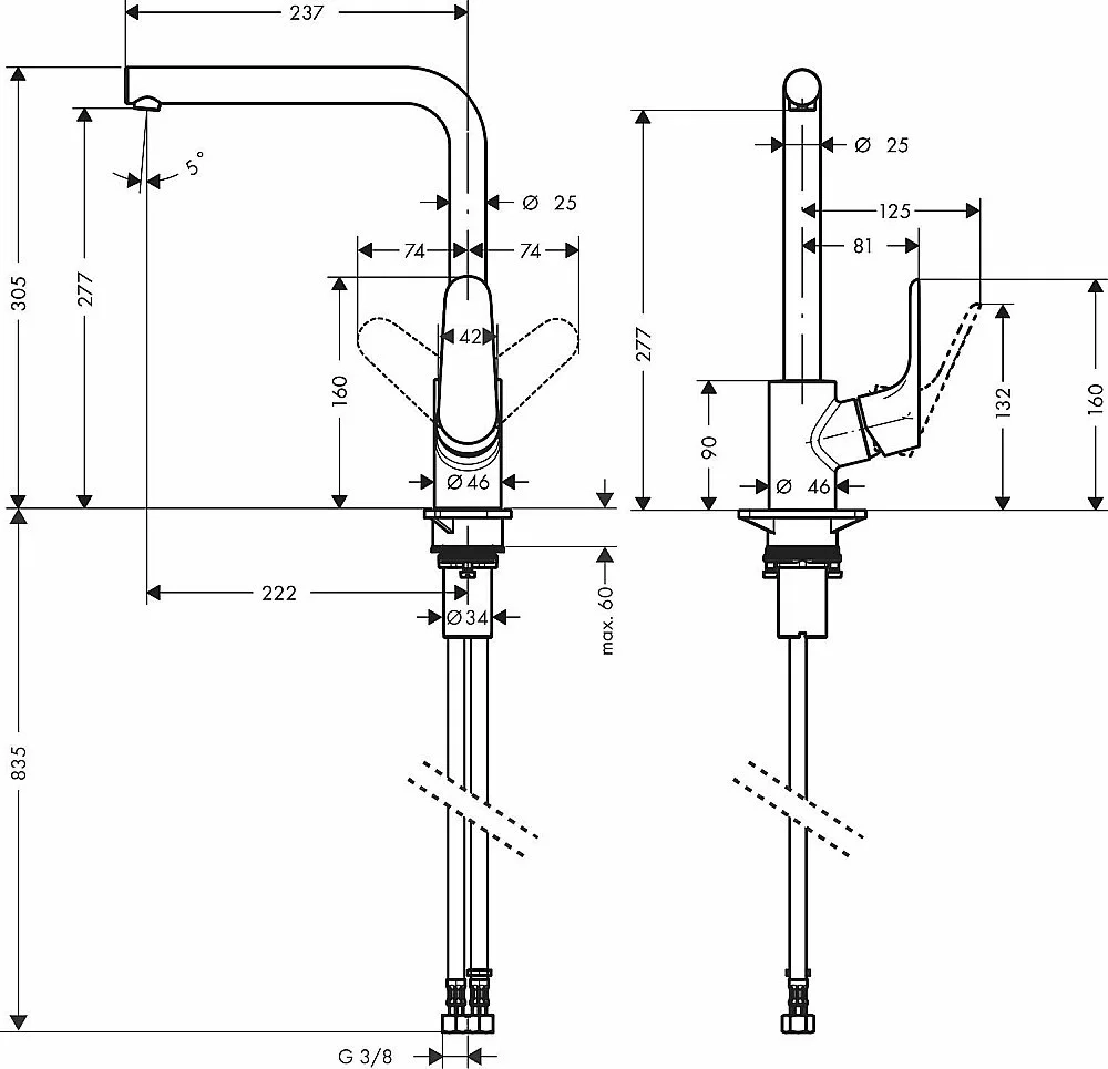 Смеситель для кухни Hansgrohe Focus M41 280 31817670