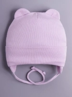 Шапка детская с ушками на завязках на осень