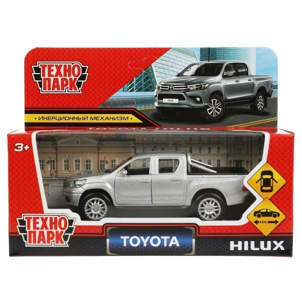 Модель ин. мет. "Toyota Hilux" 12см. двери, серебристый HILUX-12-SR (Технопарк)