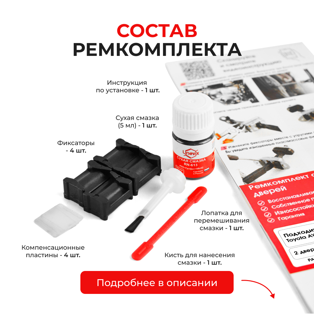 Ремкомплект ограничителей дверей Toyota AYGO (II)  40 (2 двери, тип 12) 2014-2021