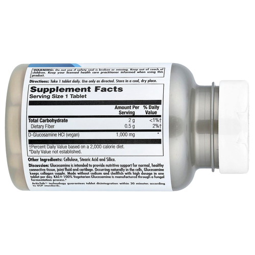 KAL, 100% вегетарианский глюкозамин, 1000 мг, 60 таблеток