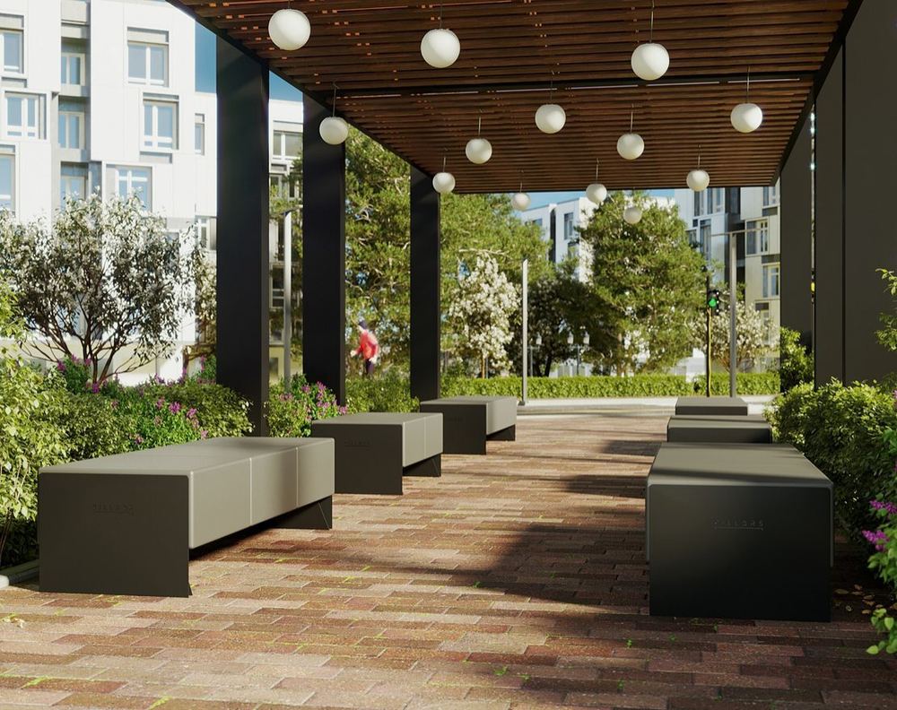Скамейка Square 1 с подсветкой
