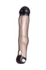 Удлиняющая насадка на член с вибрацией и фиксирующим кольцом XLover (Цвет: черный)