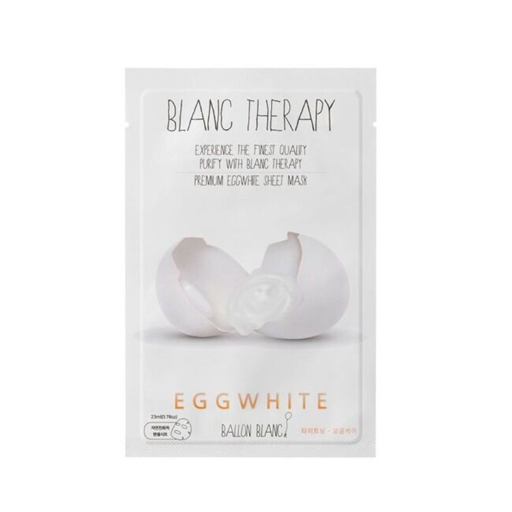 Тканевая маска для жирной кожи яичная BALLON BLANK Eggwhite Sheet Mask 23 мл