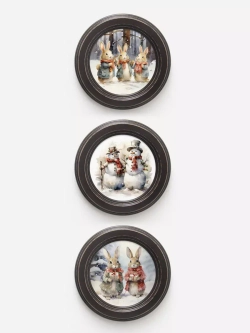 Картины на стену интерьерные на холсте 3 шт. 17.5 см