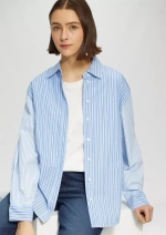 Блузка из поплина в непринужденной посадке с сочетанием полос s.Oliver