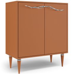 Комод Арт Колор matte Классик Сильвер с 2 полками Томленый оранжевый матовый
