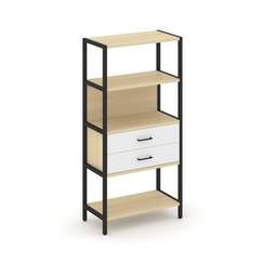 Shelf System Односекционный стеллаж четырехярусный с ящиками SN.STM-412 Акация Лорка/Белый/Металл Че