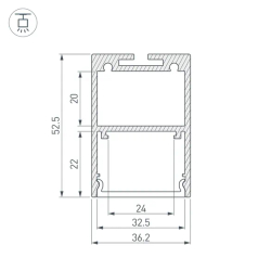 Профиль ARH-LINE-3750A-3000 ANOD (Arlight, Алюминий) 036137