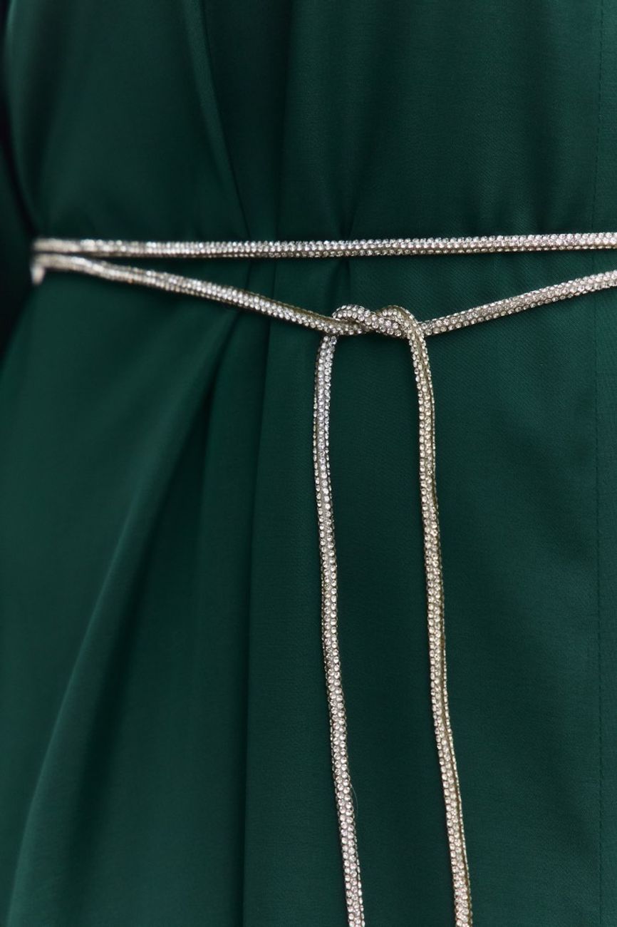 Платье-туника из атласа, зеленый