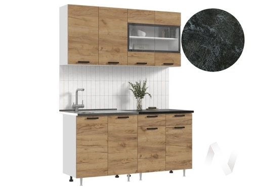 Кухня Рио NEW ЛДСП 1;6м (белый/дуб крафт/кастилло темный)