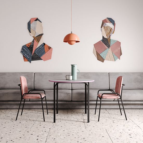 Стол обеденный ror, D90 см, черный/серый