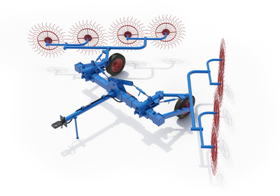 Грабли ворошилки (колесно-пальцевые) прицепные (с 1 ГЦ) гвс-6У (валковые) / гвв-6 (8 колёс) СДСМ