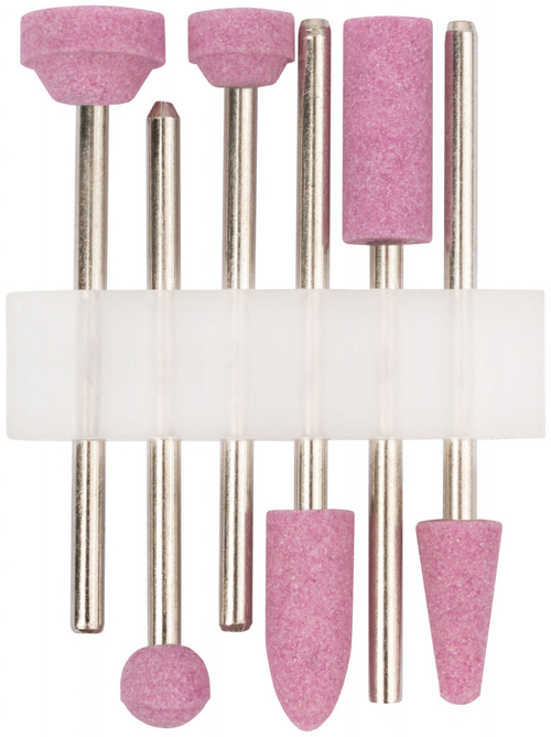 36924 Шарошки для шлиф.изд из стали и цвет. металл, алюм-оксид, мини, набор 6 шт FIT
