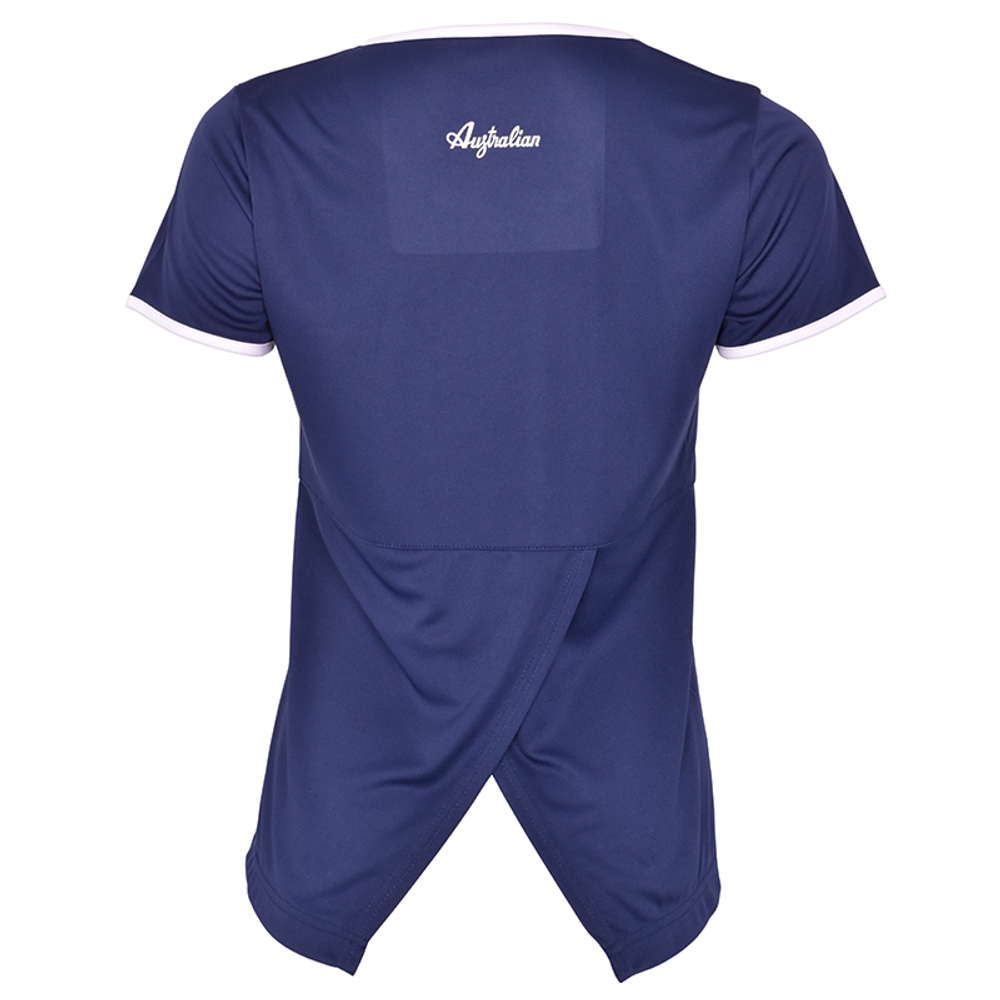 Женская теннисная футболка Australian T-Shirt Ace With Back Split - blu cosmo