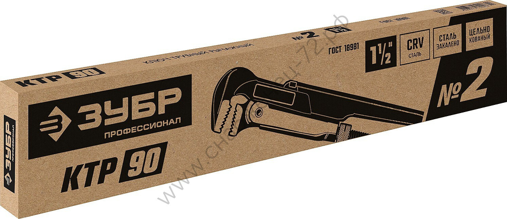 ЗУБР КТР-90, №2, 1.5″, 440 мм, Трубный ключ, Профессионал (27335-2)