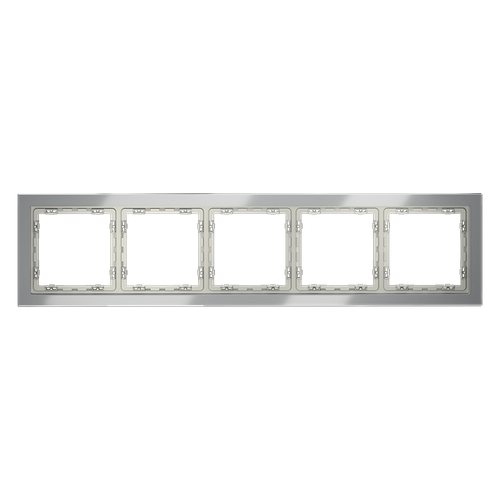 Рамка стеклянная VOLTUM S70 на 5 постов, (сталь, стекло)