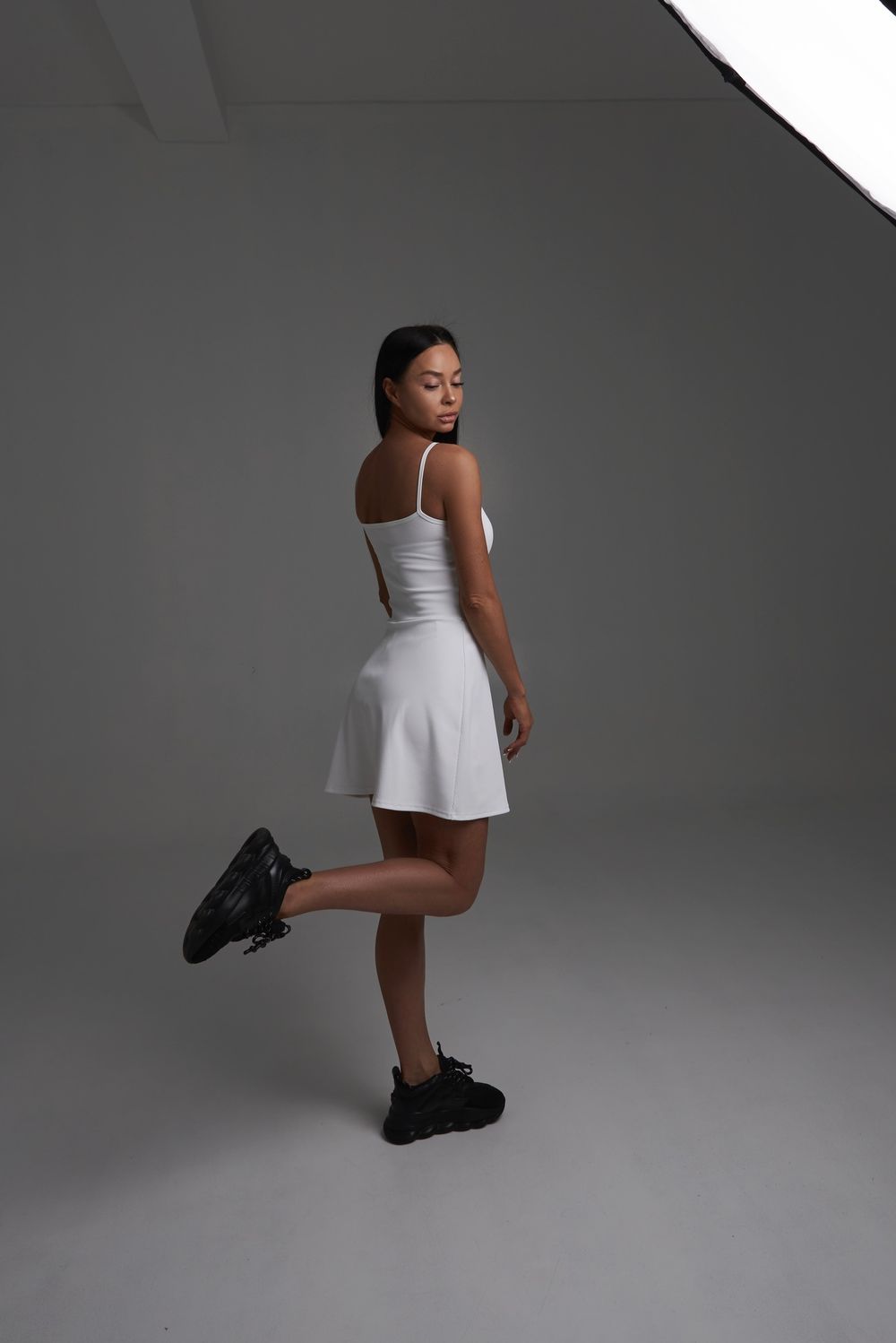 Платье теннисное Rib White