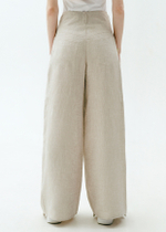 Wide straight linen trousers