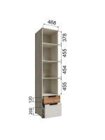 Шкаф-пенал Лилль с зеркалом дуб крафт белый