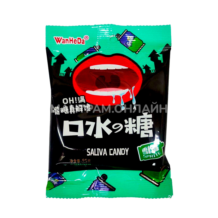 Карамель кислая WanHeDa Saliva Candy Sprite вкус Спрайт 22 г