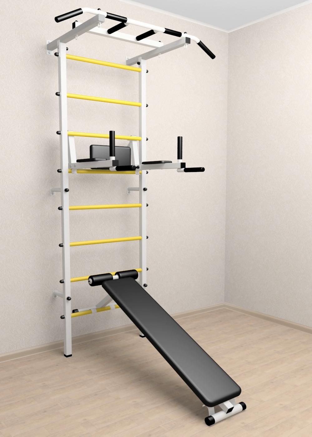 Шведская стенка Sv Pro 804 (Турник Pro/Брусья/стойка/Скамья)