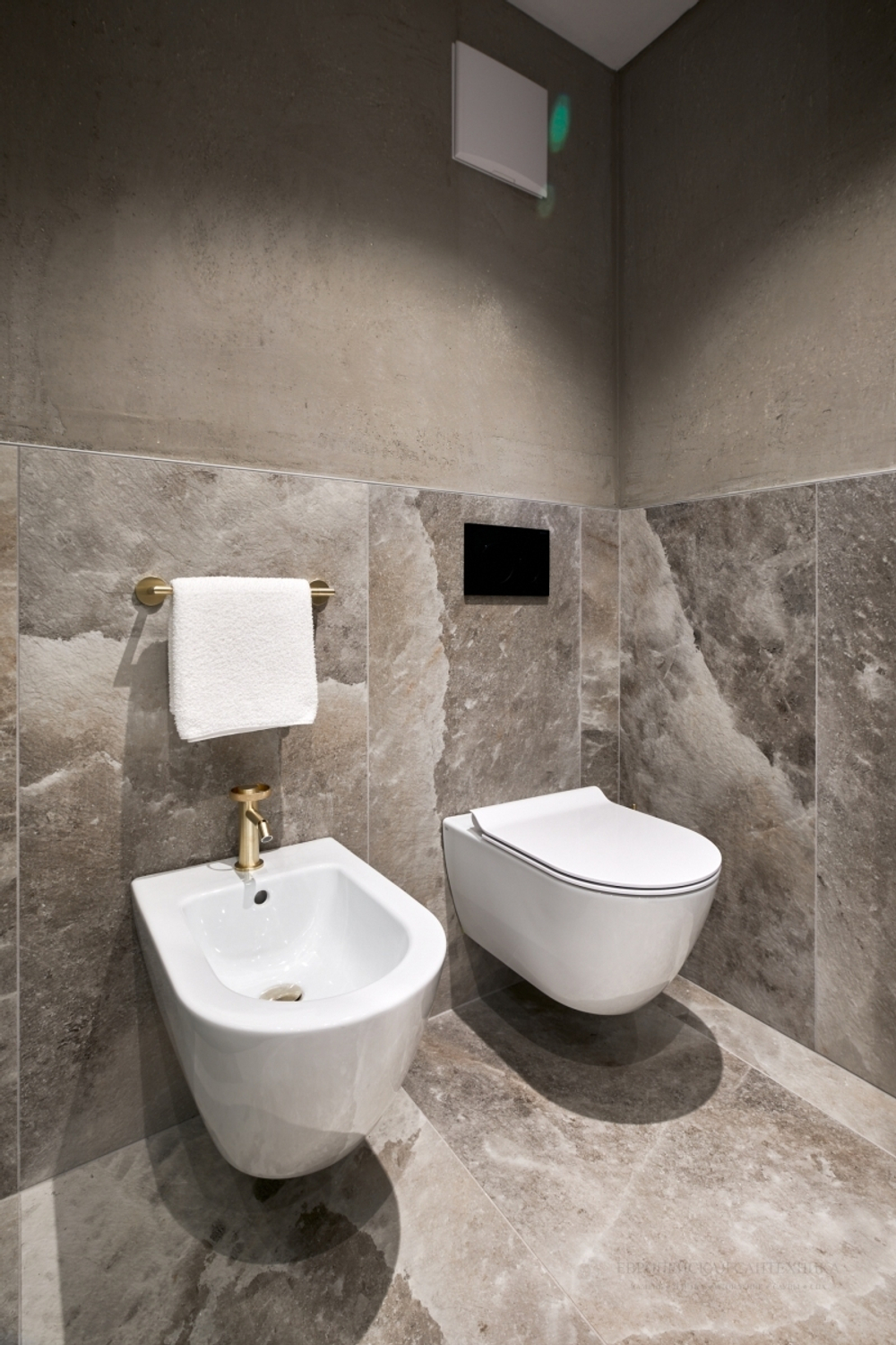 Смеситель для биде Gessi Anello, на 1 отверстие, донный клапан, цвет Brass Brushed PVD
