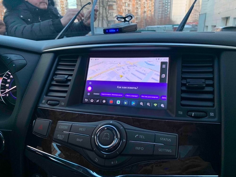 Магнитола Nissan Patrol Y62, Infiniti QX56/QX80 2010-2017 (поддержка Bose, 360 и мониторов, рамка тип 3) - FarCar 9639F3+RZ монитор 9.5" QLED на Android 14, TS18, CarPlay, 4G SIM-слот