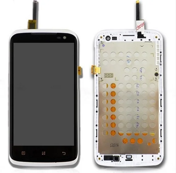 Дисплей для Lenovo S820 в сборе с тачскрином на рамке (White)