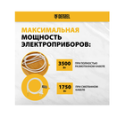 Шнур сетевой Denzel Energy Series, ПВС, 1,5 м, 2x1 мм, с неразборной вилкой, белый 37660