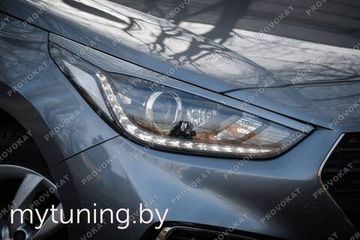 Реснички на фары для Hyundai Solaris II