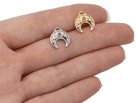 Подвеска Лунница, 13,5мм со стразом