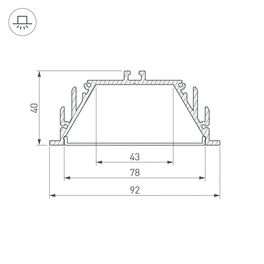 Профиль с экраном ALU-POWER-RW80F-2000 ANOD+FROST (Arlight, Алюминий) 016472