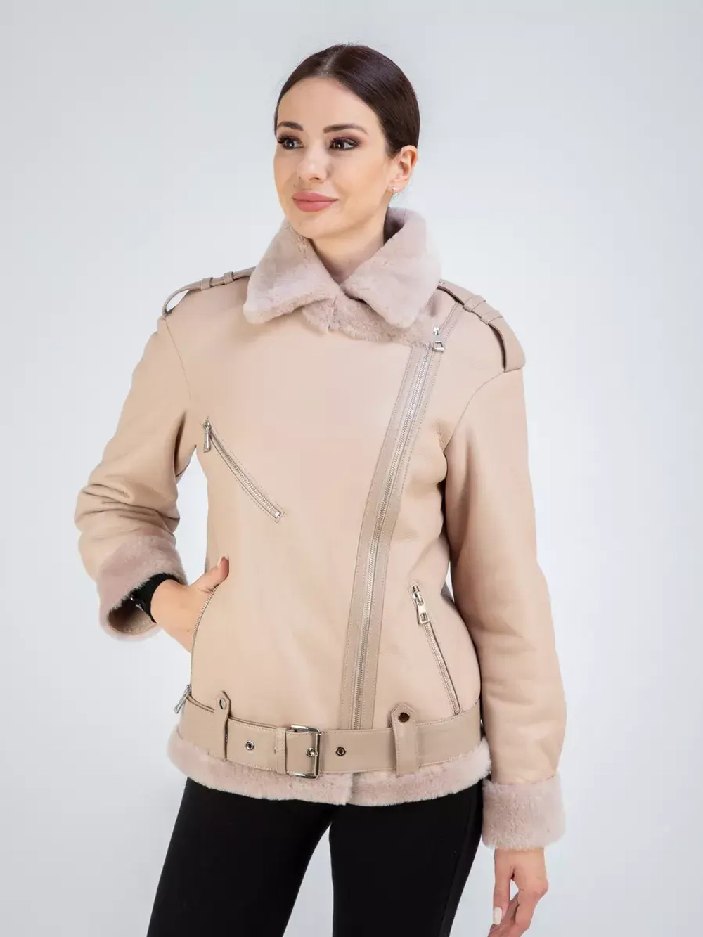 Дубленка авиатор натуральная зимняя