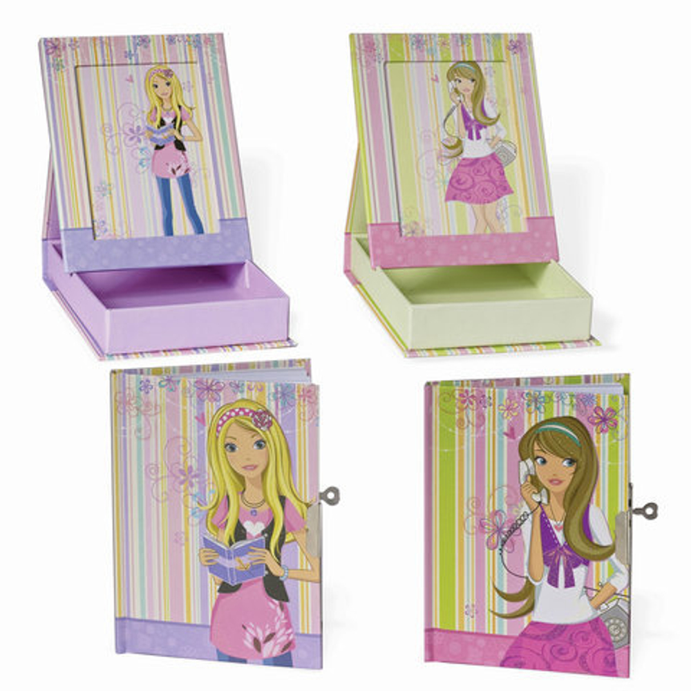 Блокнот МАЛЫЙ ФОРМАТ (120х160 мм) А6, 56 л., твердый переплет, металлический замок, блестки, фоторамка, линия, BRAUBERG, "Девчонка", 123559